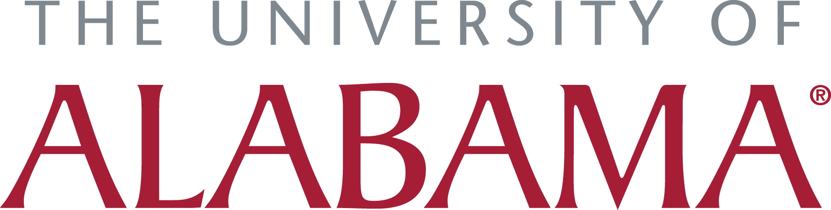 The University of Alabama stacked logo in grey and red