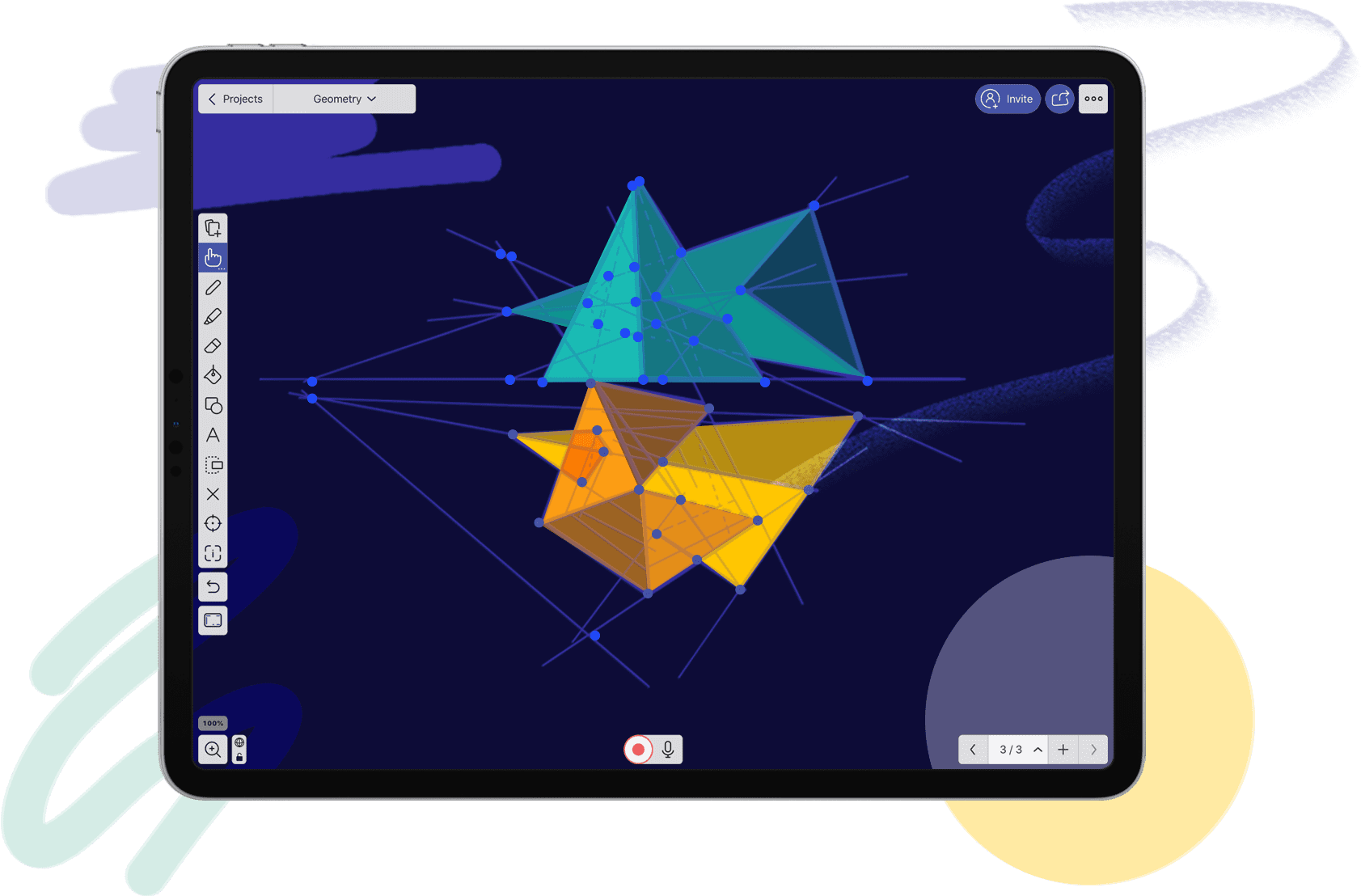 Geometrical figures displayed in Explain Everything