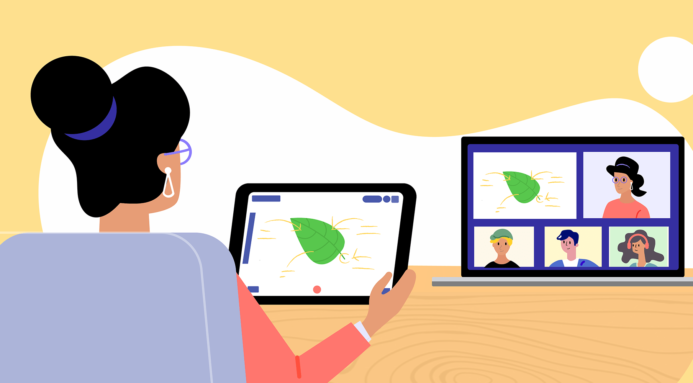 Digital whiteboard for video calls